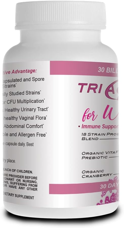 Triactive Biotics for Women - Probiotics for Women with 18 Strains, Organic VitaFiber Prebiotic & Cranberry to Digestive Support, Immune Defense, ...