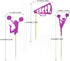 Morndew 24 PCS Purple Glitter Cheerleader Dance Horn Cupcake Toppers for Sport Party Baby Shower Birthday Party Decorations...
