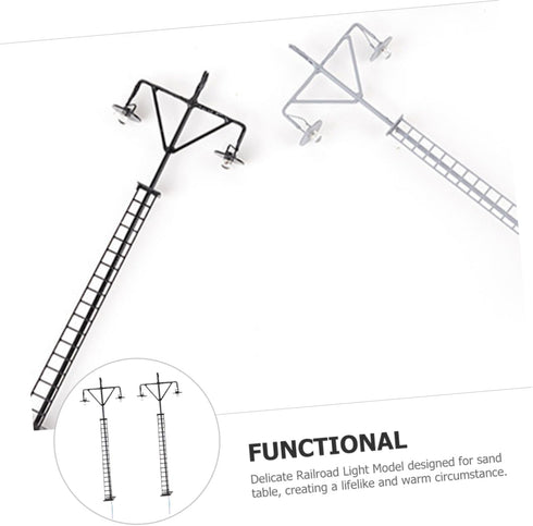 STOBOK 2pcs Train Light Model Sand Table Building Material Decorative Garden Lights Railway Train Scenery Model Miniature Street Lamp Model Railwa...