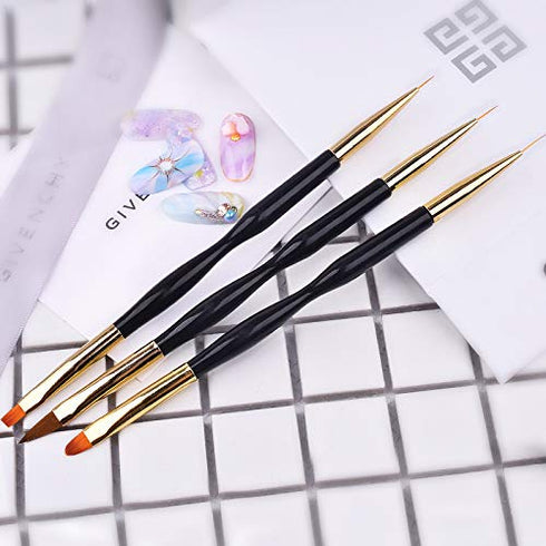 5PCS Dotting Pens with 3 PCS Nail Painting Brushes, Double Ended Brush and Dotting Tool Kit, Nail Art Design Tools...