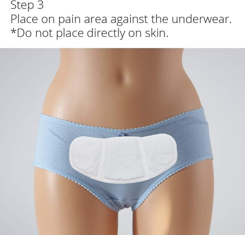 (5 Patches) CrampCareH PMS/Menstrual Cramps Relief Heat Patch with Wide Wings, FDA Registered...