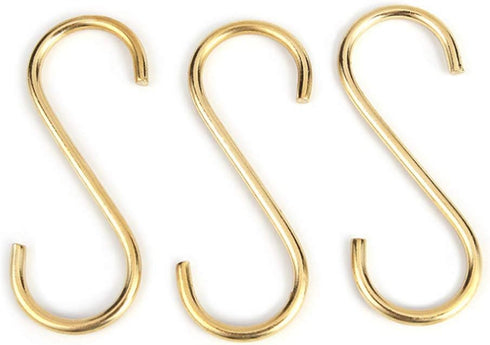 10 Pieces Multipurpose Brass S Shaped Hooks Coat Clothes Storage Hangers Kitchen Pot Pan Racks...