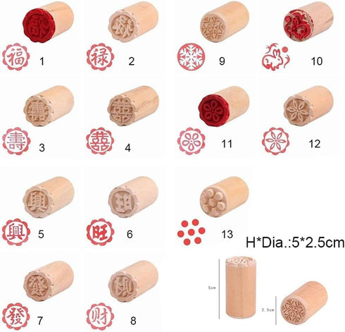 Wooden Cookie Molds Stamps Hand Pressure Cake Maker Mold Traditional Chinese Moon Cake Stamps Manual Round Wooden Dessert Seal Cookie Stamps Cooki...