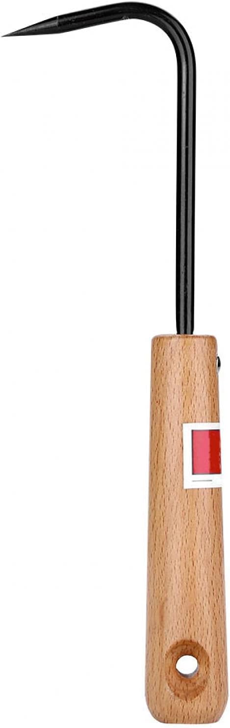 Bonsai Root Hook, 22cm Manganese Steel Single Claw Gardening Hook Root Pick Rake Bonsai Tool Handle Weeder with Comfortable Wooden Handle for Outd...