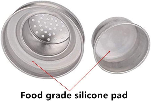 2 Pack Mason Jar Shaker Lids 304 Stainless Steel with Silicone Seals for Mix Spices Dredge Flour Sugar Salt Peppers and Any REGULAR MOUTH Mason Ja...