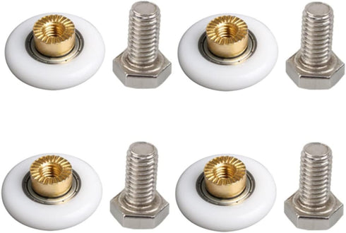 Shower Door Rollers Runners Wheels Replacement Part Bathroom Glass Door Runner Sliding Shower Door Roller Wheel 19mm x 5mm 4 Sets...