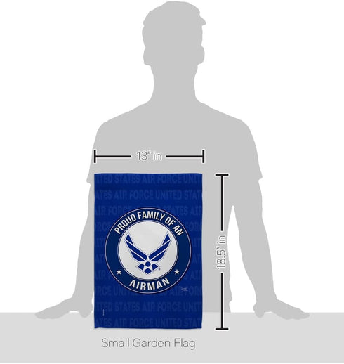 Breeze Decor Proud Family Airman Garden Flag Armed Air Force USAF United State American Military Veteran Retire Official House Decoration Banner S...