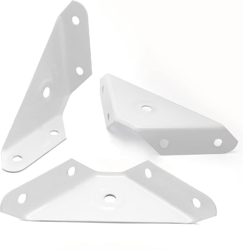 12 Pcs Corner Bracket Metal Corner Brace Corner Support Trapeziform Angle Code, Cabinet Countertop Brackets for Wood Chair, Box, Desk (White)...