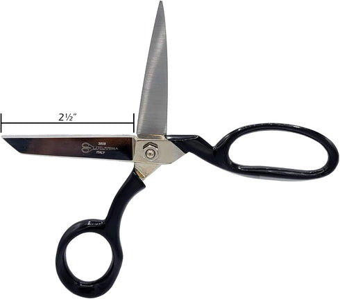 Ultima 6 Inch Bent Handle General Purpose Scissors – Drop Forged Carbon Steel Trimmer Sheers, Chrome Plated with Black Bent Handles, Made in Italy...