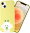Cute Puppy Pattern Cell Phone Case for iPhone 13, Anime Dog Design Women Girls Soft Yellow Liquid Silicone Shockproof Scratch-Resistant with Micro...