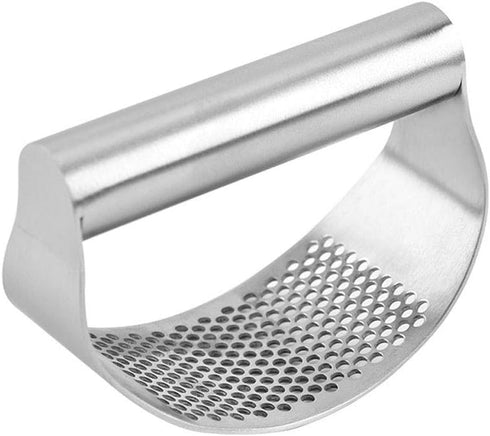 Garlic Press Rocker Stainless Steel, Fruit Crusher with Comfortable Handle Porous Surface, Easy Use & Clean, Vegetable Squeezer Kitchen Tool...