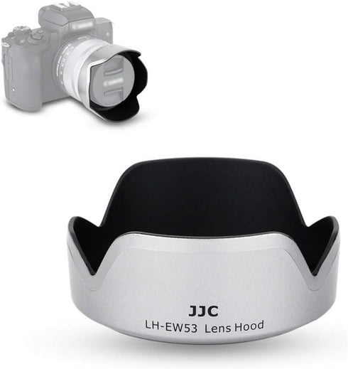 JJC Camera Lens Hood Shade for Canon EF-M 15-45mm f/3.5-6.3 is STM & RF-S 18-45mm f/4.5-6.3 is STM Lens on Canon EOS R100 R50 M50 M50 Mark II M5 M...