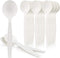 Eco-Friendly 50 Pack Cornstarch 6" Disposable Soup Spoons: Heavy Duty Disposable Spoons Alternative to Plastic Spoons, Plasticware Utensils Cutler...