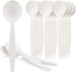 Eco-Friendly 50 Pack Cornstarch 6" Disposable Soup Spoons: Heavy Duty Disposable Spoons Alternative to Plastic Spoons, Plasticware Utensils Cutler...