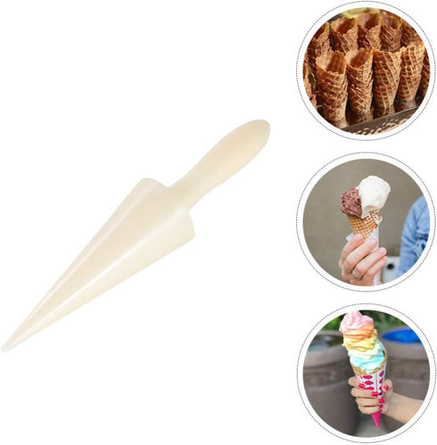 Hemoton Ice Cream Waffle Cone Roller Krumkake Cone Maker Wooden Pastry Waffle Cake Kitchen Baking Mold Tool...