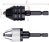 Keyless Drill Chuck Kits, 4pcs Small Drill Chuck Change Adapter W/ 1/4, 1/8, 1/16 Inch Hex and Round Shanks, Electric Drill Conversion Chuck Set P...