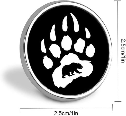 Bear Paw Brooch Pins for Men Women Fashion Round Badge Collar Pin Dress Jacket Bag Decor...