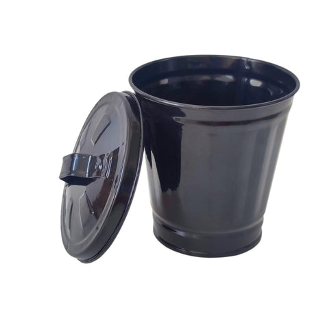 AITING Mini Trash can & Iron Garbage can Pencil Cup Holder 2pcs (Black)...
