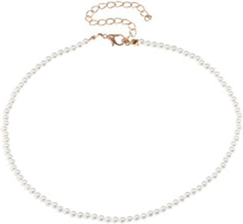 Set Multi Size Pearl Chain Link Adjustable Pendant Choker Necklace Stacking for Women Jewelry Dainty Minimalist Bohemian Simple Layered Gifts...