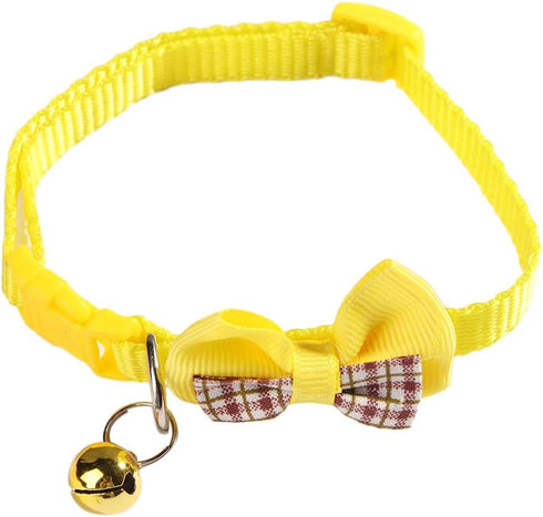 3pcs Plaid Bow Cat Collar with Bell,Adjustable Nylon Pet Necklace,Lovely Bowknot Cat Tie Pet Supplies,Durable Pet Accessories for Puppy Kitten...