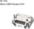 uxcell 30PCS Micro USB Female Socket Connector Jack Port, 5-Pin DIP 180 Degree Replacement Adapter...