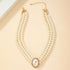 Denifery Boho 3 Tier Dainty Rhinestones Pearls Chunky Short 1920s Choker Necklace Chain Multilayer Choker Pendant Necklaces Prom Party for Women...