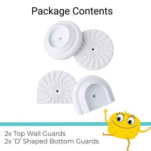 Toddleroo by North States - Safety Gate Wall Guards: Pressure Mounted Baby Gate Wall Protector - Pack of 4 - White...