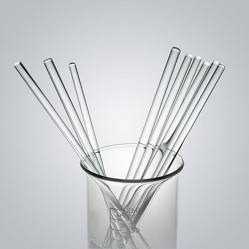 10 Pcs 200mm Glass Stir Sticks Lab Stirring Rod Drink Swizzle Sticks Beverage Coffee Cocktail Stirrer Kitchen Mixing Rod with Round Ends for Labor...