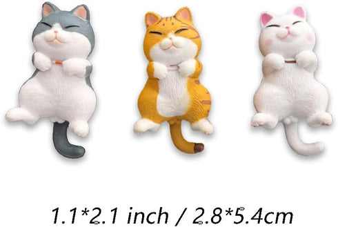 3 Pcs Fun Cat Fridge Magnets, Kroysea Cute Refrigerator Stickers, Decorative Strong Magnets, for Whiteboard Kitchen, Office Cabinets and Dishwashe...