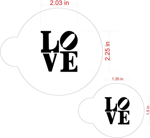 Designer Stencils LOVE Sculpture Cookie Stencil Set, Beige/Semi-Transparent...