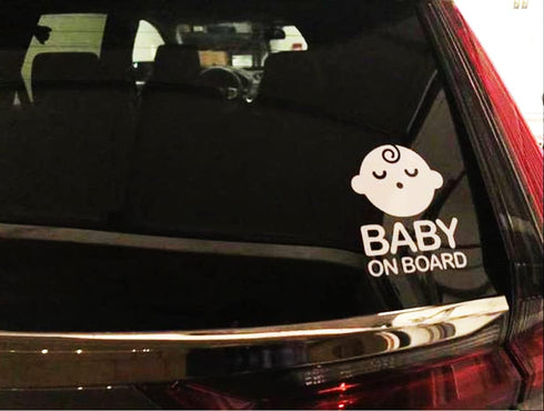 TOTOMO Baby on Board Sticker for Cars Funny Cute Safety Caution Decal Sign for Car Window and Bumper No Magnet - Sleeping Baby (2 Pack)...