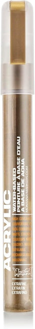 Montana Cans Acrylic Paint Marker, 0.7mm, Extra-Fine Nib, Metallic Gold (059425), 1 Count (Pack of 1)...