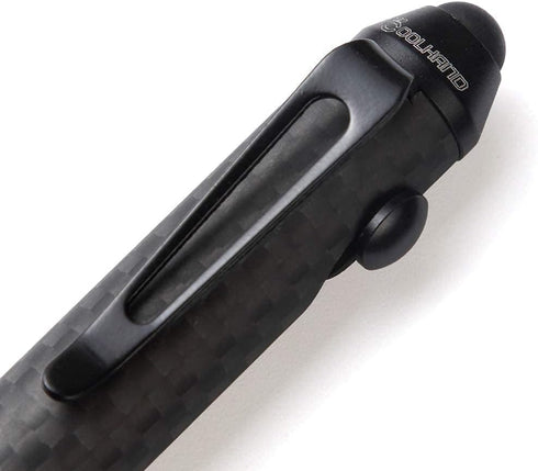 Cool Hand 4.5'' Bolt Action Pen with Stylus for Touchscreen, Rocket Style Carbon Fiber Body, Ballpoint Pen w/Pocket Clip, Classic Black...
