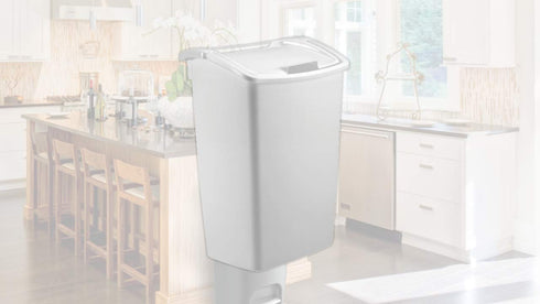 Rubbermaid,White Dual-Action Swing Lid Trash Can, 11.25 Gallon, for Home/Kitchen/Bathroom/Garbage...