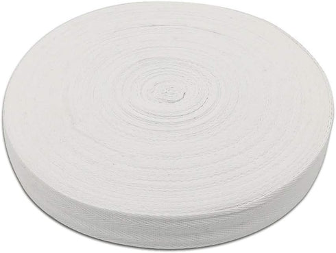 Natural Cotton Twill Tape 50 Yards 1 Inch Bunting Bias Tape Herringbone Webbing Tape Roll for Apron Sewing Dressmaking Craft (White)...