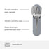 W&P Porter Stainless Steel Utensils with Silicone Carrying Case | Terrazzo Charcoal | Spoon, Fork & Knife for Meals on the Go | Portable and Compa...