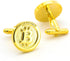 Men's Bitcoin Cuff Links Quality Brass Material Golden Color Coin Design Cufflinks with Gift Box...