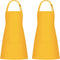 Jubatus 2 Pack Bib Aprons with 2 Pockets Cooking Chef Kitchen Apron for Women Men, Yellow...