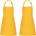 Jubatus 2 Pack Bib Aprons with 2 Pockets Cooking Chef Kitchen Apron for Women Men, Yellow...
