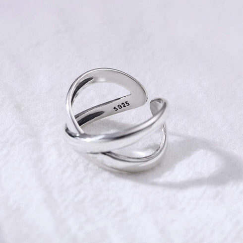 X Criss Cross Open Minimalist 925 Sterling Silver Infinity Engagement Crossover Ring Dainty Adjustable Simple Statement Finger Promise Eternity Th...