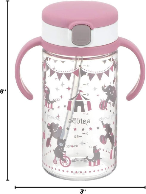 Richell Aqulea Outing Straw Mug 320ml Pink...
