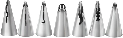 7Pcs Cake Decorating Icing Piping Nozzles Set Stainless Steel Cream Icing Piping Tips DIY Pastry Fondant Baking Tool Cake Decorating Supplies...