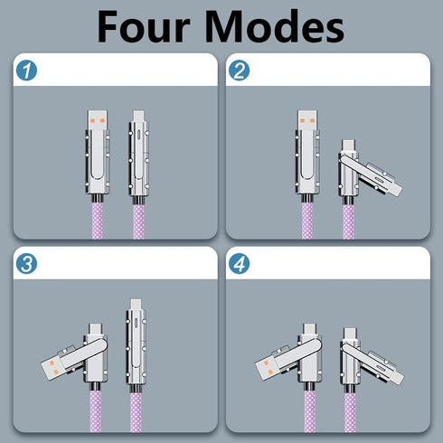 4 in 1 USB C 100W 3.3FT Charging Cable,Braided USB C to C Multi Fast Type C Charging Cable with Light,for iPhone 15,14,13,Samsung S24 23 22,LG,Goo...