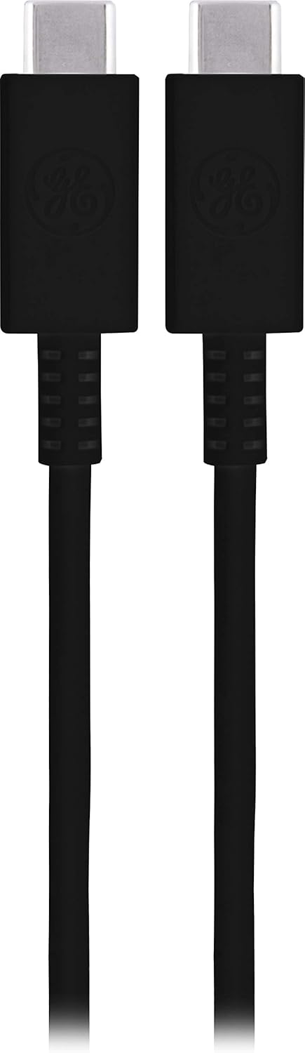 GE 6.5 ft. USB Type C Cable, USB-C to USB-C Charging Cable, Compatible with iPad Pro, MacBook Pro, Samsung Galaxy S10 S9 Note 9 8 S8 Plus, Black, ...