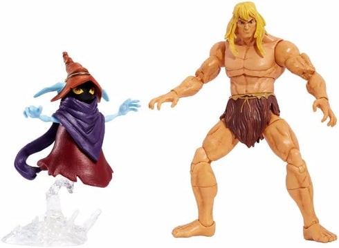 Masters of the Universe Masterverse Revelation Savage He-Man Action Figure with 30+ Articulated Joints, 3 Weapons, Harness & Orko Figure with ‘Flo...