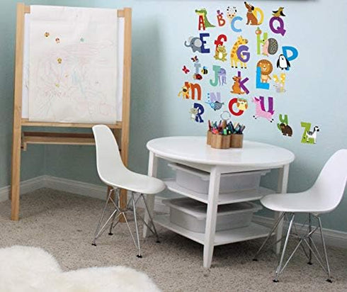 ABC Wall Decals - Alphabet Educational Animal Stickers - Classroom Decor - Playroom Decals for Wall - Animal Letters to Stick Kindergarden - Bedro...