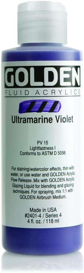 Golden Fluid Acrylics - Ultramarine Violet - 4 oz Bottle...