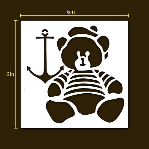 Teddy Bear Stencil | Teddy Bear Kids Children Party Stencils for Painting on Wood, Glass, Wall, Rock, Fabric, Walls, Canvas, Glassware | Bear Sten...