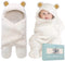 BlueMello Baby Bear Swaddle Blanket | Ultra-Soft Plush Essential for Infants 0-6 Months | Receiving Swaddling Wrap White | Ideal Newborn Registry ...