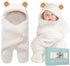 BlueMello Baby Bear Swaddle Blanket | Ultra-Soft Plush Essential for Infants 0-6 Months | Receiving Swaddling Wrap White | Ideal Newborn Registry ...